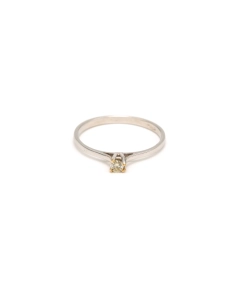 Bague contemporaine en or blanc 18 carats sertie d'un diamant (0.07 carat) - 1