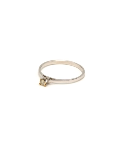 Bague contemporaine en or blanc 18 carats sertie d'un diamant (0.07 carat) - 2