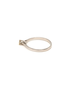 Bague contemporaine en or blanc 18 carats sertie d'un diamant (0.07 carat) - 3