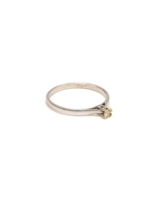Bague contemporaine en or blanc 18 carats sertie d'un diamant (0.07 carat) - 6