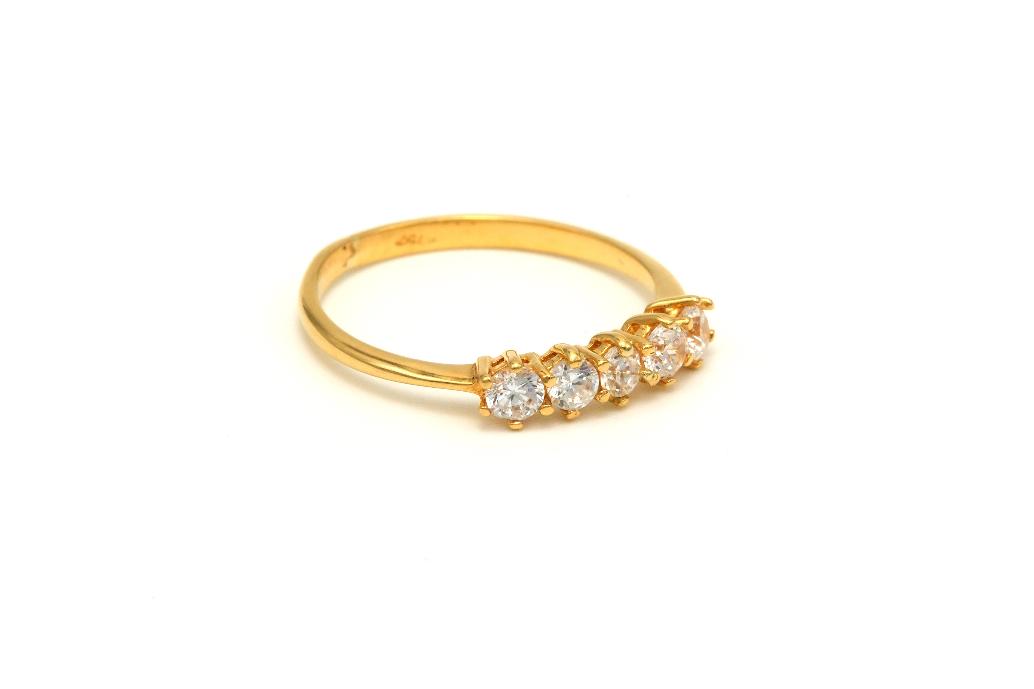 Bague contemporaine en or jaune 18 carats sertie de zirconiums - 6