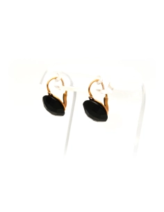 Boucles d'oreilles Napoléon III en or jaune 18 carats serties d'onyx - 4