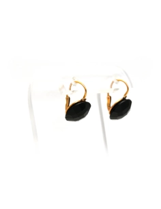 Boucles d'oreilles Napoléon III en or jaune 18 carats serties d'onyx - 7
