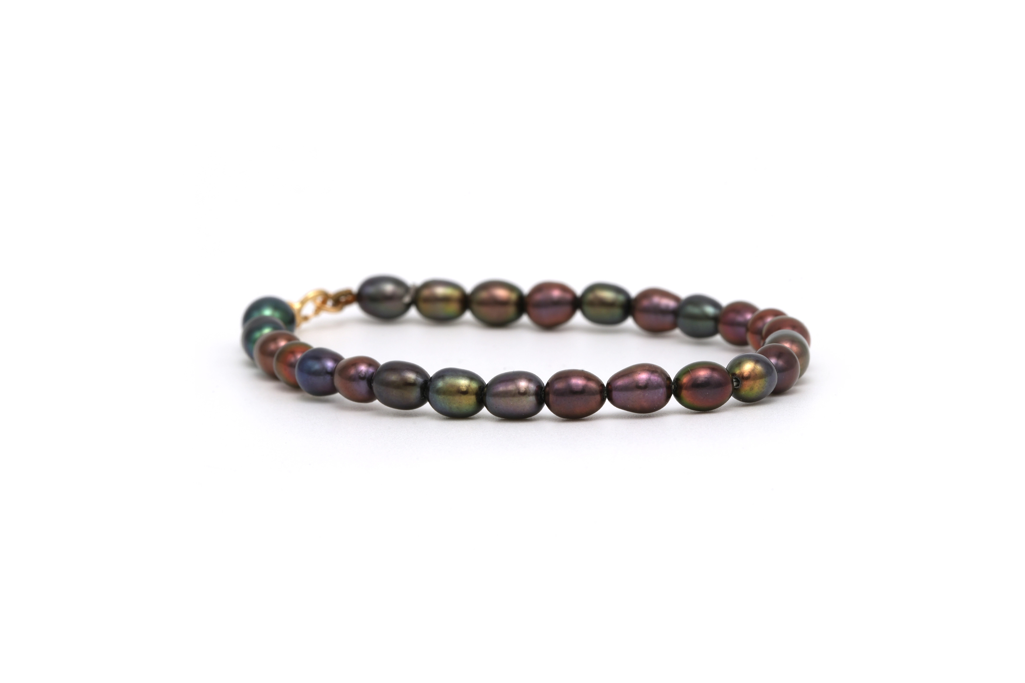 Bracelet contemporain en or jaune 18 carats et perles - - 3