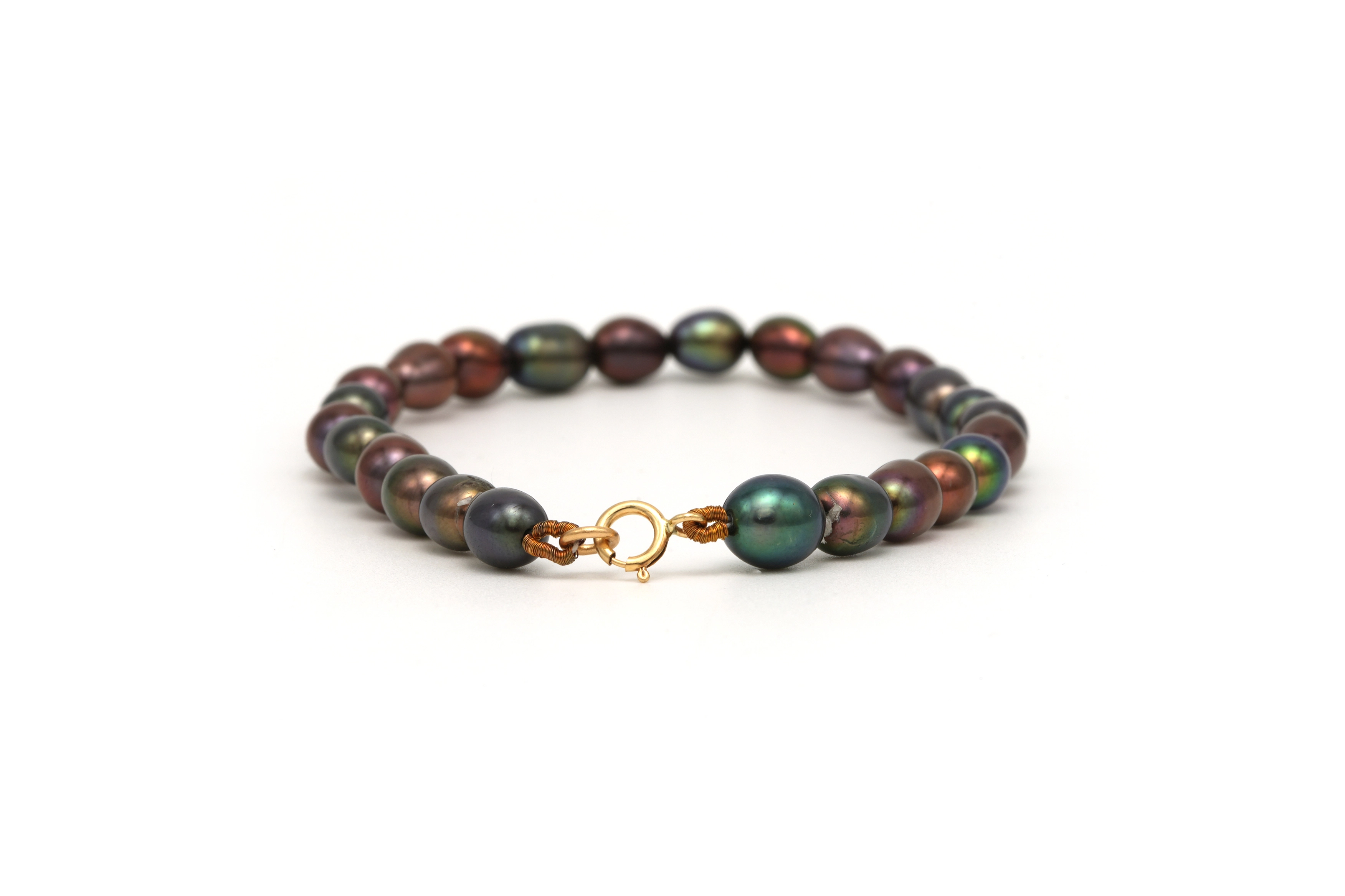 Bracelet contemporain en or jaune 18 carats et perles - - 4