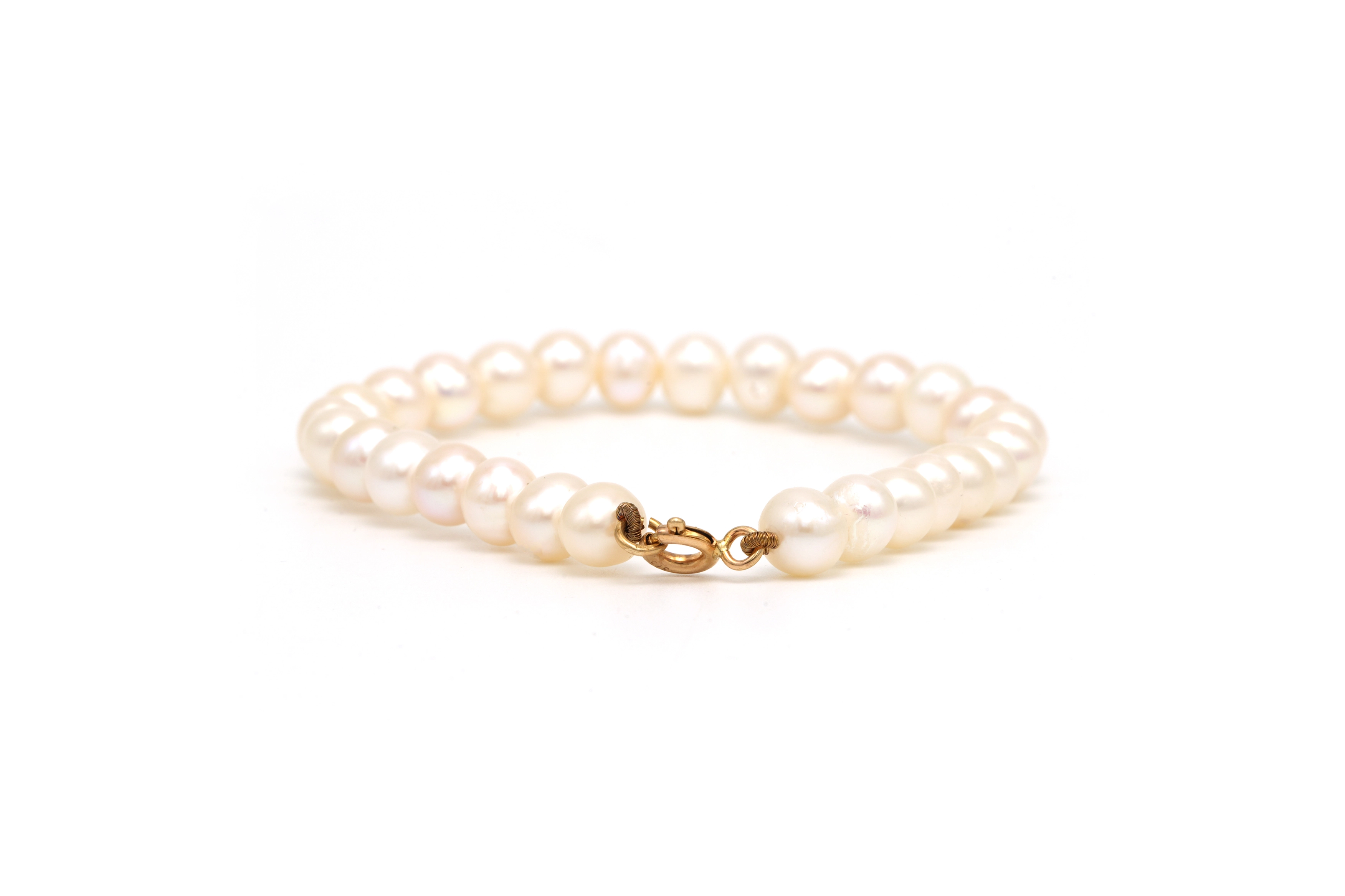 Bracelet contemporain en or jaune 18 carats et perles - 4