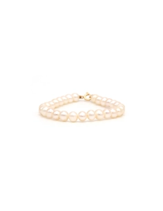 Bracelet contemporain en or jaune 18 carats et perles - 1
