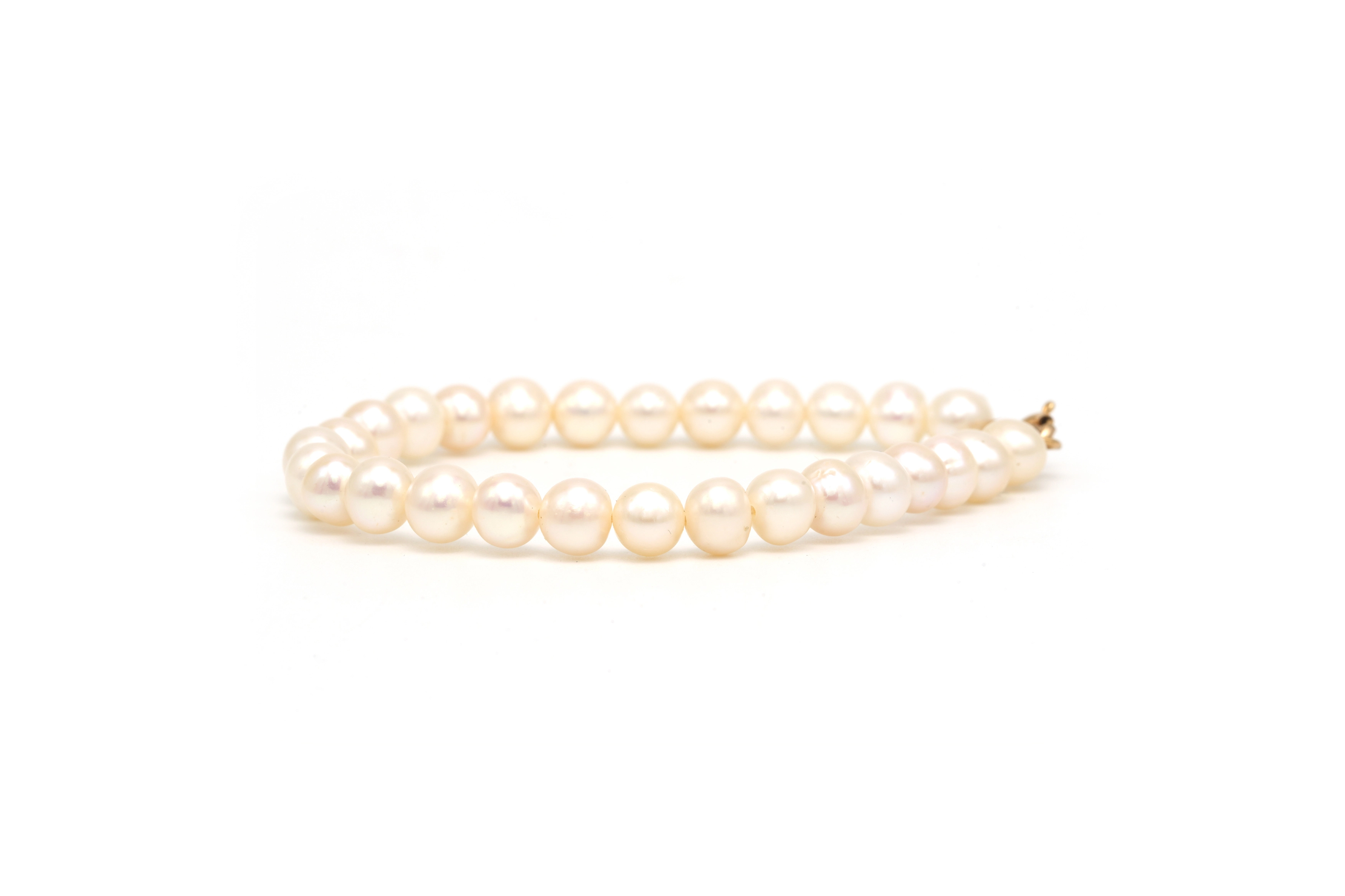 Bracelet contemporain en or jaune 18 carats et perles - 2