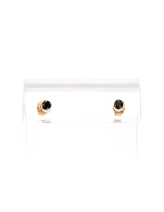 Boucles d'oreilles contemporaines en or jaune 9 carats serties de saphirs - 3