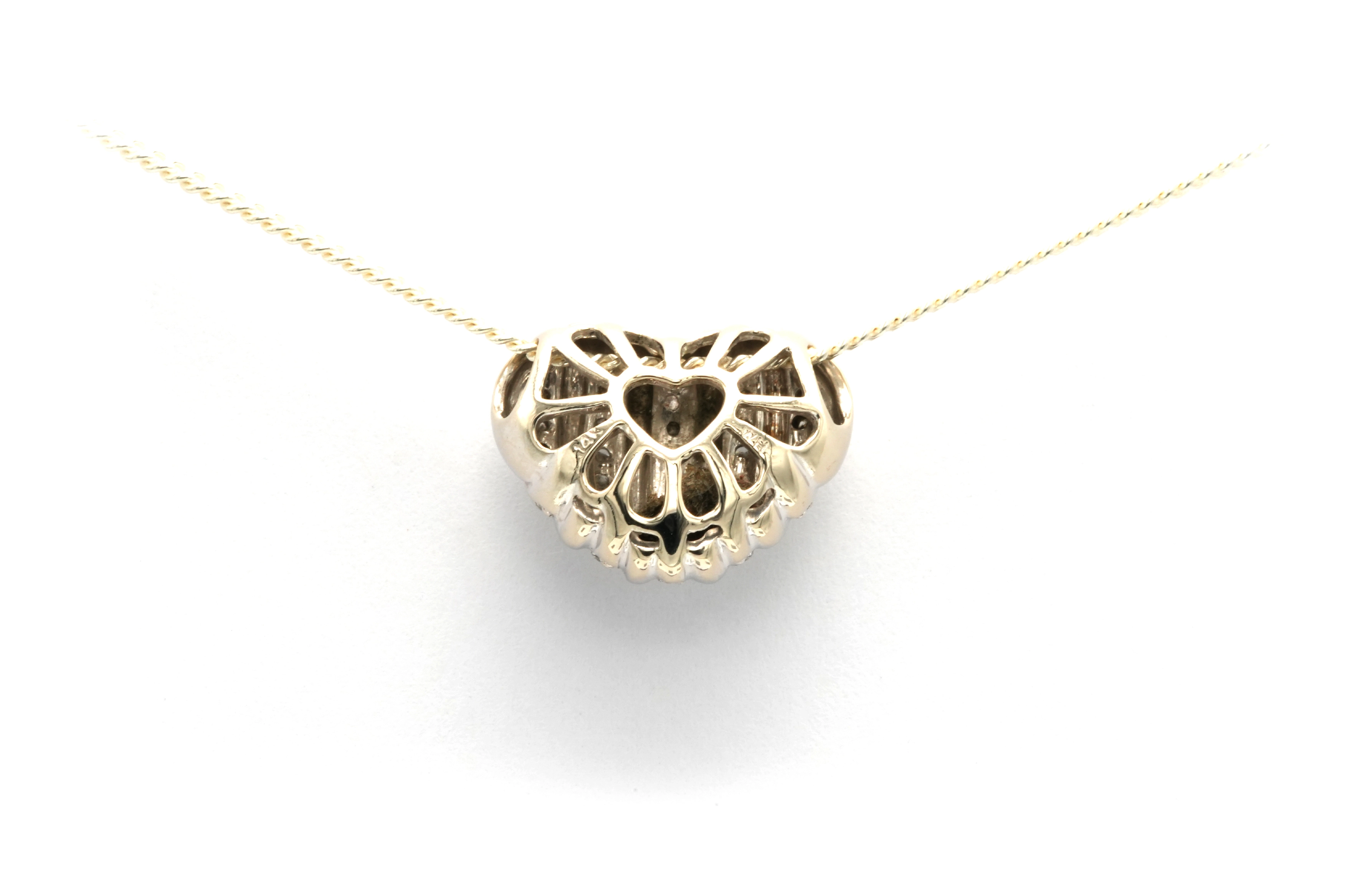 Pendentif contemporain en or blanc 14 carats serti de diamants "taille" brillant (+-0.266ct) - 4