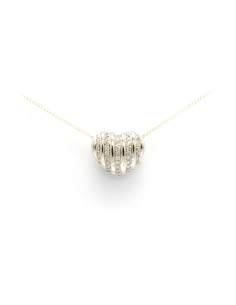Pendentif contemporain en or blanc 14 carats serti de diamants "taille" brillant (+-0.266ct) - 1
