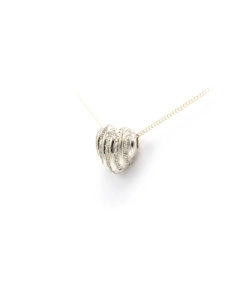 Pendentif contemporain en or blanc 14 carats serti de diamants "taille" brillant (+-0.266ct) - 2