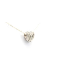 Pendentif contemporain en or blanc 14 carats serti de diamants "taille" brillant (+-0.266ct) - 3