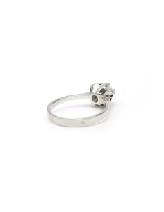 Bague Années 70 en or blanc 18 carats sertie d'un diamant "taille" brillant (+-0.14ct) - 5