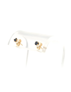 Boucles d'oreilles contemporaines en or jaune 18 carats serties de saphirs - 4
