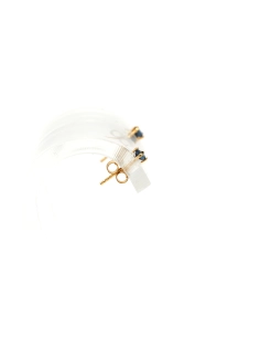Boucles d'oreilles contemporaines en or jaune 18 carats serties de saphirs - 6