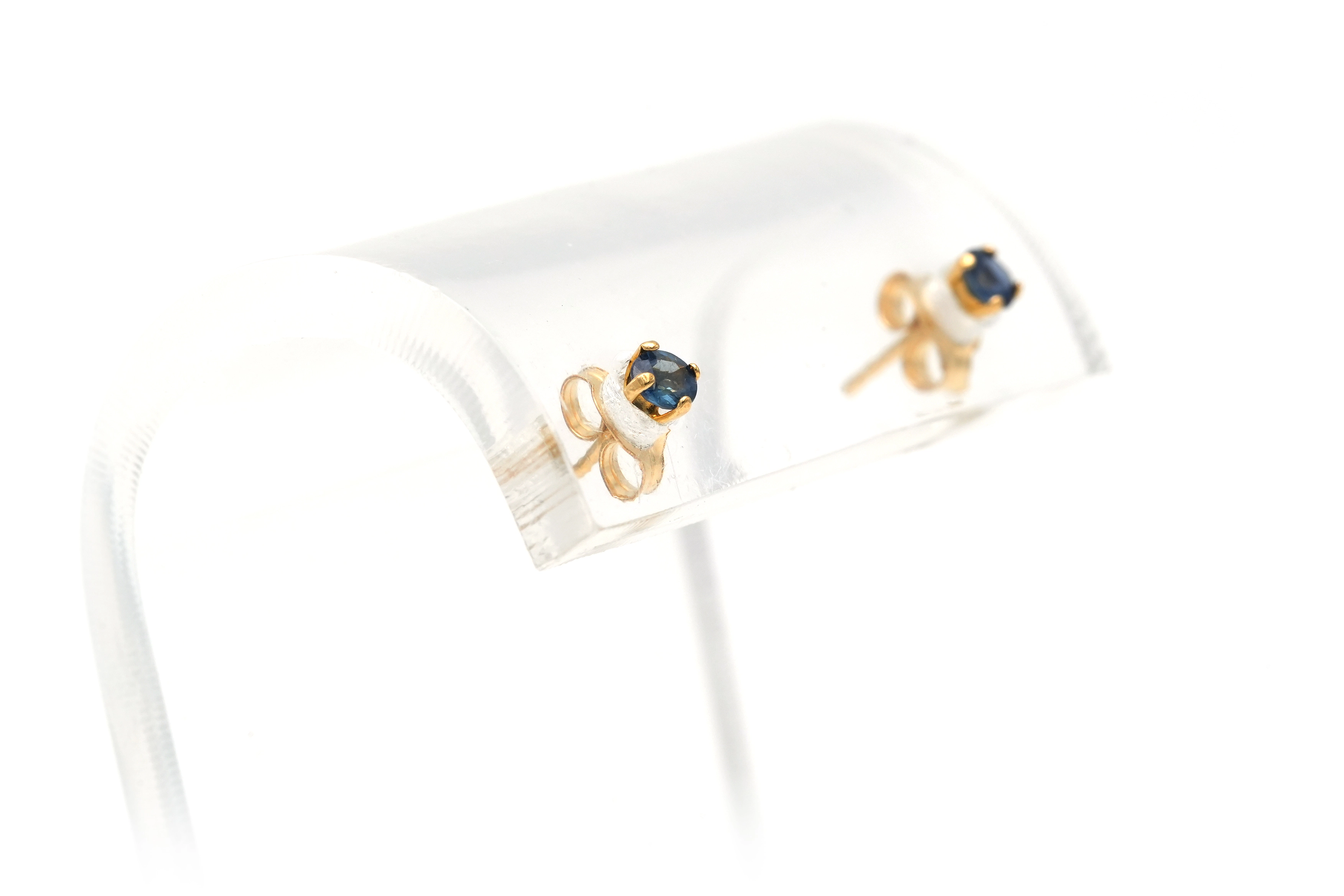 Boucles d'oreilles contemporaines en or jaune 18 carats serties de saphirs - 7