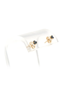 Boucles d'oreilles contemporaines en or jaune 18 carats serties de saphirs - 7