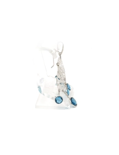 Boucles d'oreilles contemporaines en or blanc 18 carats serties de topazes - 6