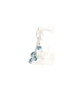 Boucles d'oreilles contemporaines en or blanc 18 carats serties de topazes - 5