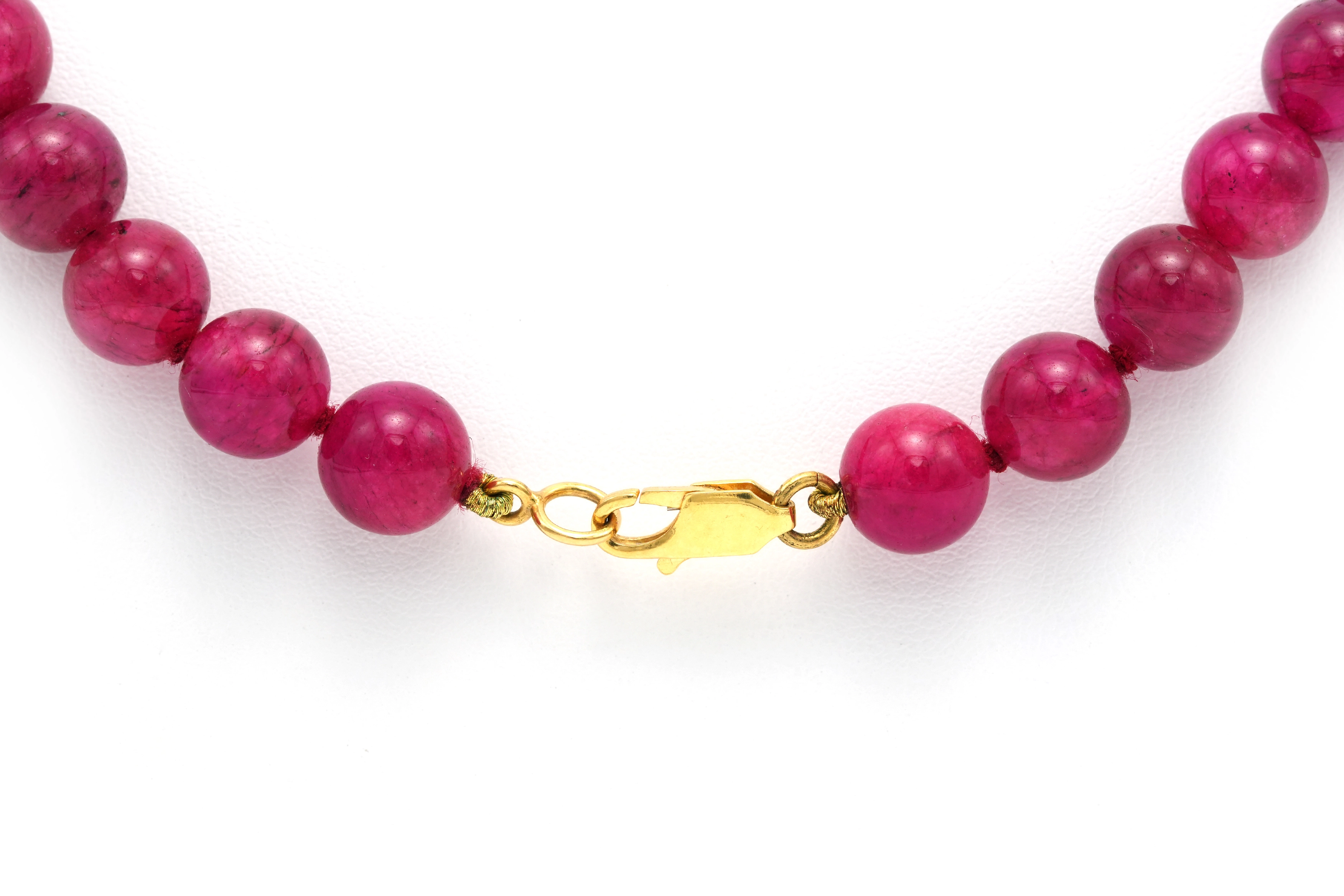 Collier contemporain en or jaune 18 carats et perles de rubis - 5