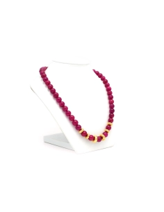 Collier contemporain en or jaune 18 carats et perles de rubis - 3