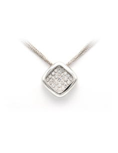 Collier contemporain en or blanc 18 carats serti de diamants "taille" brillant (0,62ct) - 4
