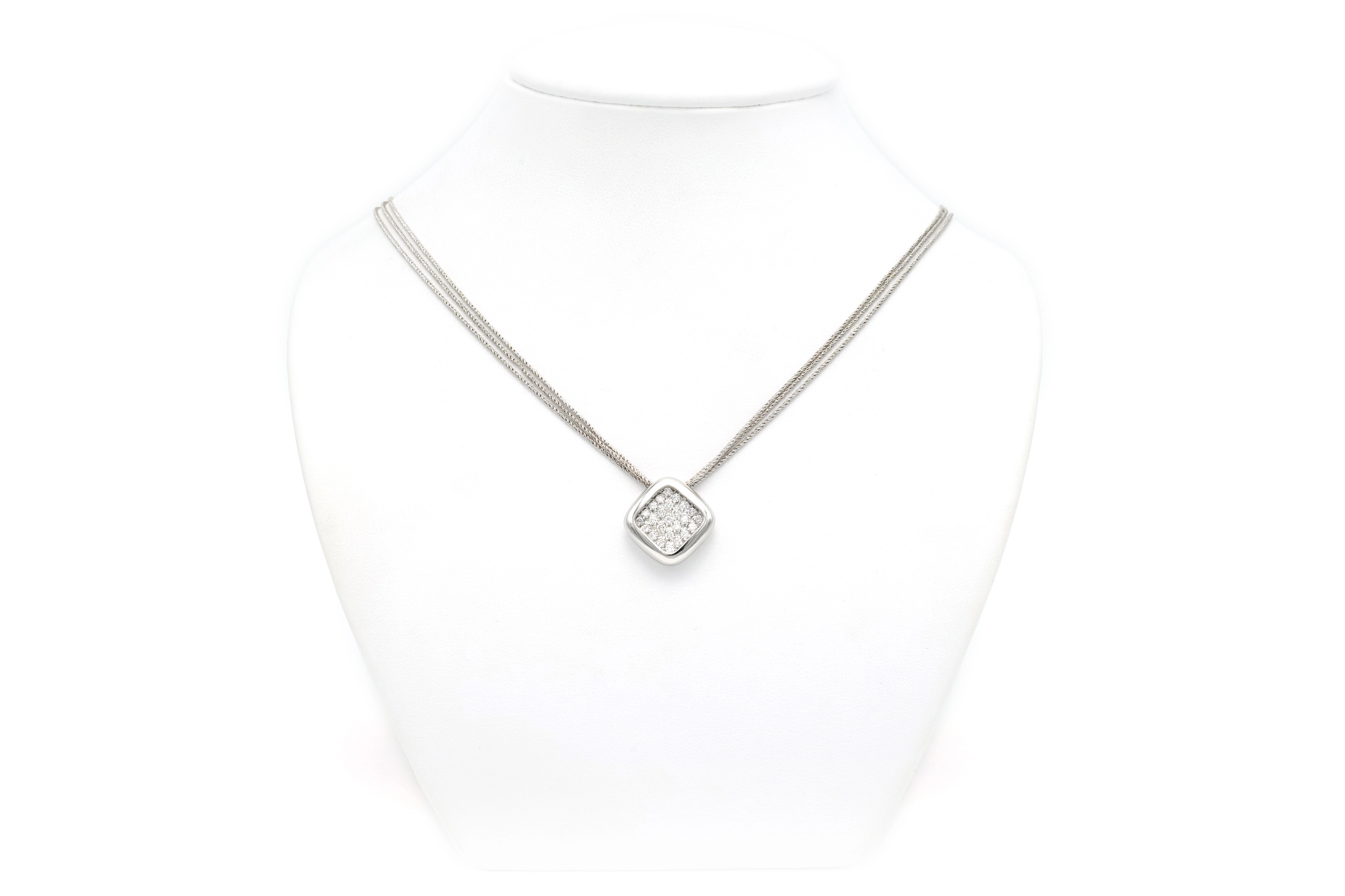 Collier contemporain en or blanc 18 carats serti de diamants "taille" brillant (0,62ct) - 1