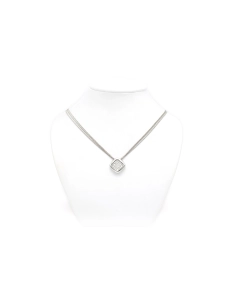 Collier contemporain en or blanc 18 carats serti de diamants "taille" brillant (0,62ct) - 1
