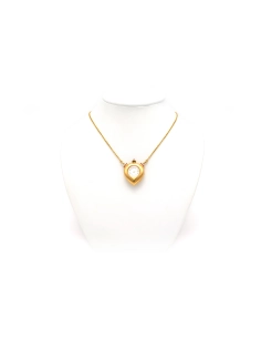 Collier montre Napoléon III en or jaune 18 carats serti de rubis et de diamant "taille" rose - 1