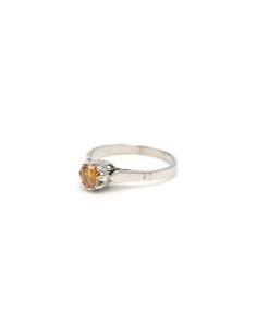 Bague Années 50 en or blanc 18 carats sertie d'un diamant jaune - 2