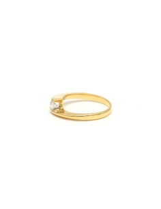 Bague contemporaine en or jaune 18 carats sertie d'un diamant "taille" brillant (+-0.25ct) - 3