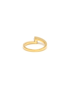 Bague contemporaine en or jaune 18 carats sertie d'un diamant "taille" brillant (+-0.25ct) - 4