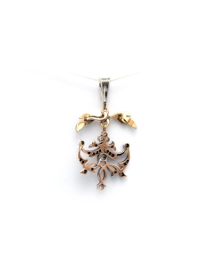 Pendentif Napoléon III en or jaune 18 carats et argent serti de diamants "taille" rose - 4