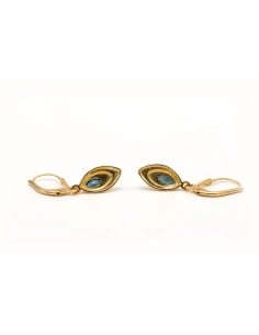 Boucles d'oreilles 1970 en or jaune 18 carats serties de saphirs - 2