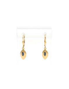 Boucles d'oreilles 1970 en or jaune 18 carats serties de saphirs - 3