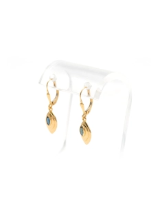 Boucles d'oreilles 1970 en or jaune 18 carats serties de saphirs - 4