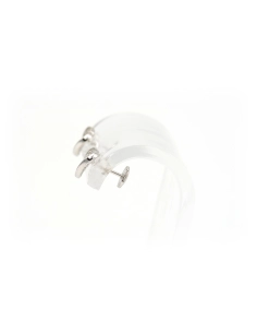 Boucles d'oreilles contemporaines en or blanc 18 carats serties de diamants "taille" brillant (+-0.31ct) - 4