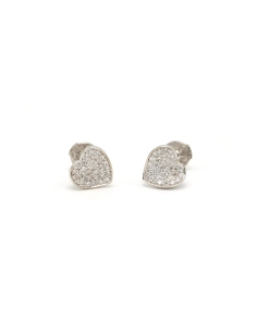 Boucles d'oreilles contemporaines en or blanc 18 carats serties de diamants "taille" brillant (+-0.31ct) - 1