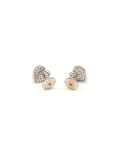 Boucles d'oreilles contemporaines en or blanc 18 carats serties de diamants "taille" brillant (+-0.31ct) - 2