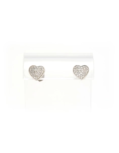 Boucles d'oreilles contemporaines en or blanc 18 carats serties de diamants "taille" brillant (+-0.31ct) - 3