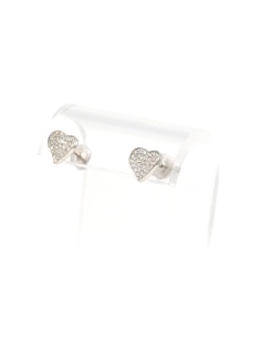 Boucles d'oreilles contemporaines en or blanc 18 carats serties de diamants "taille" brillant (+-0.31ct) - 5
