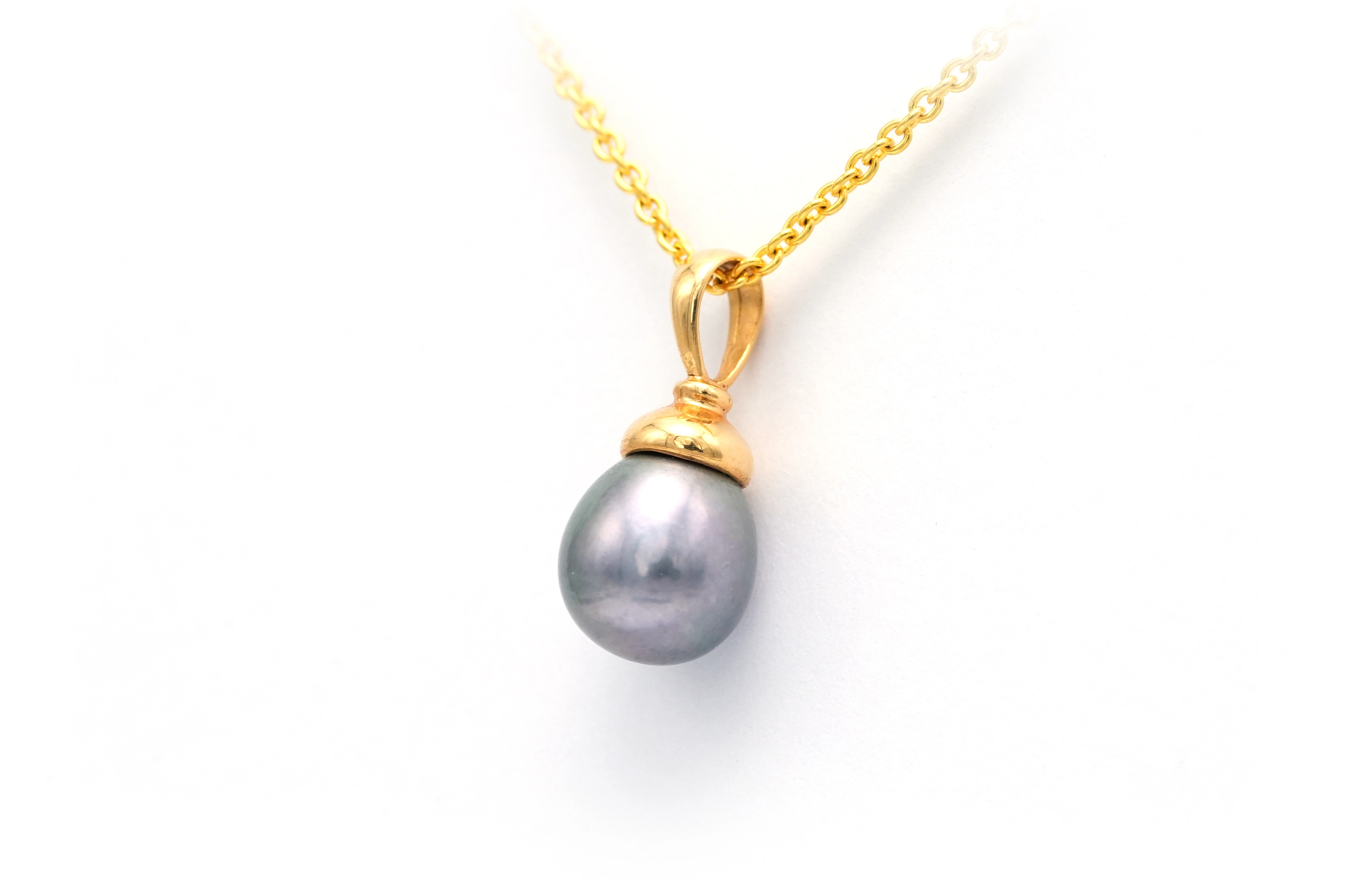 Pendentif contemporain en or jaune 18 carats serti d'une perle - 2