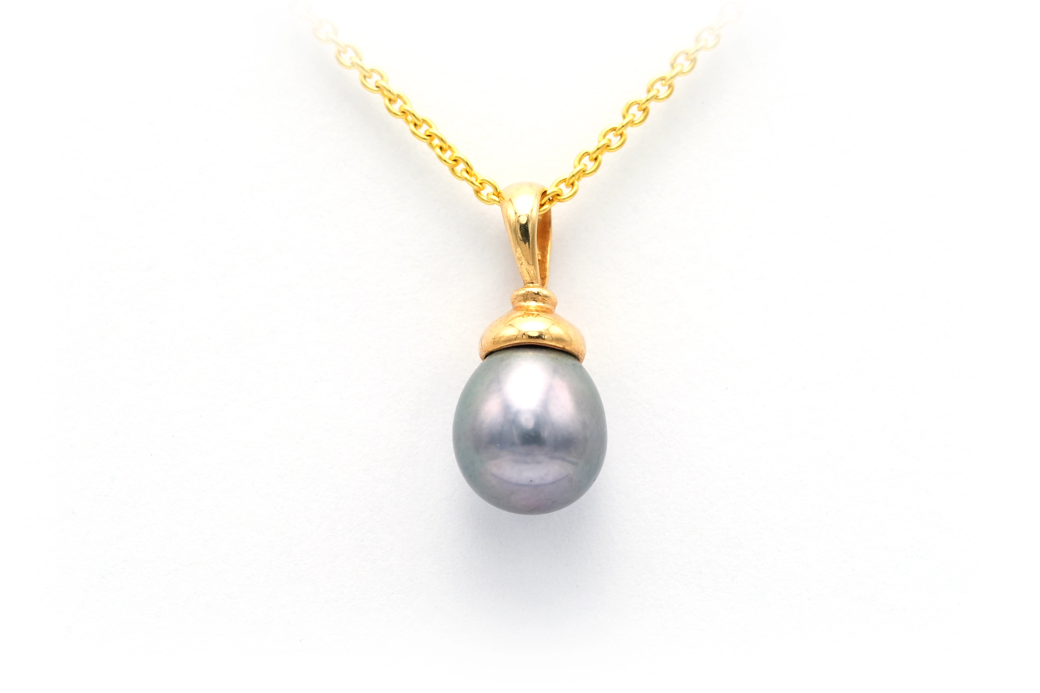 Pendentif contemporain en or jaune 18 carats serti d'une perle - 1