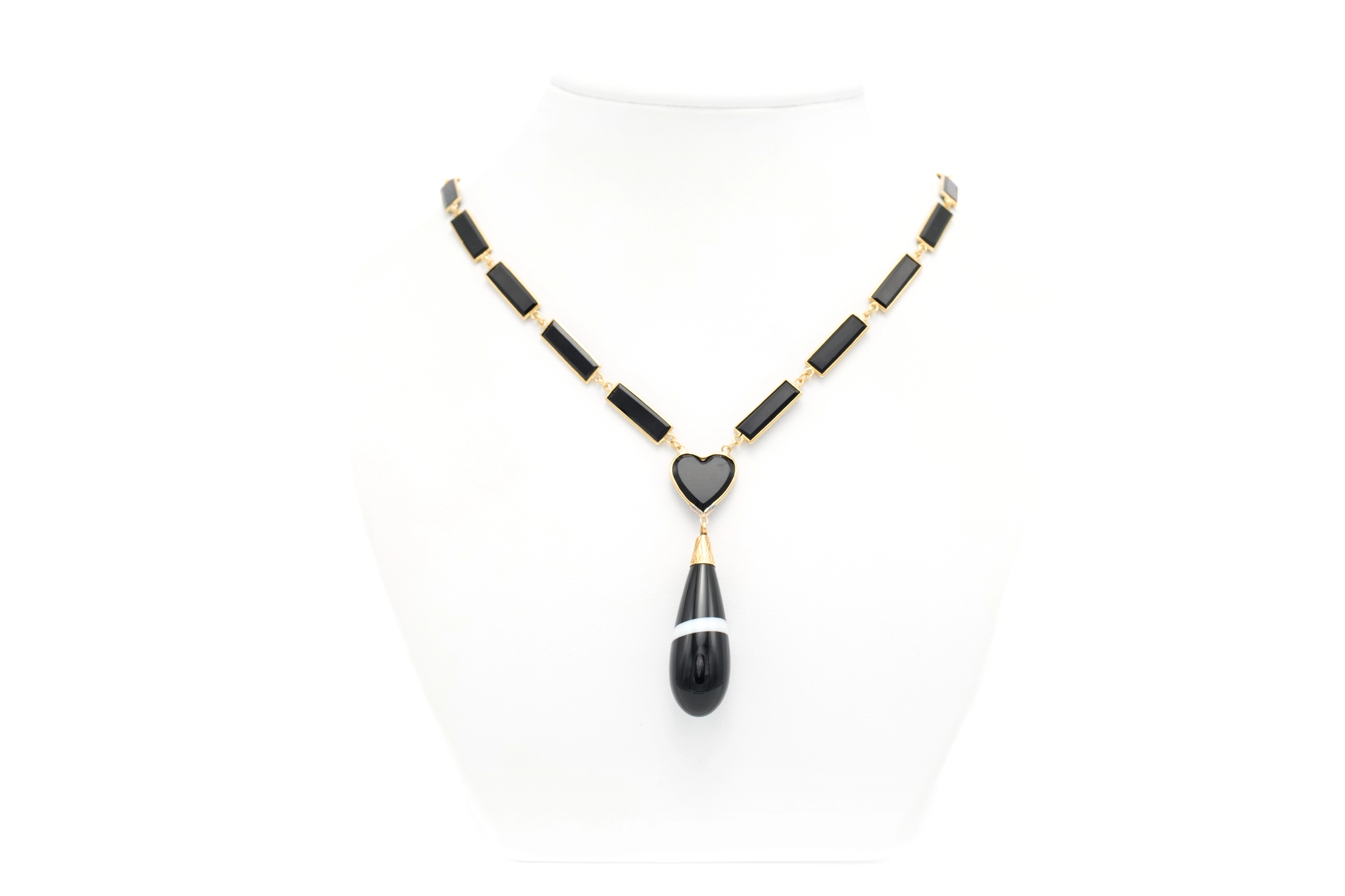 Collier Nap III en or 18 carats serti d'onyx et d'agates - 1