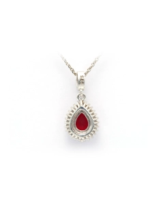 Collier contemporain en argent 925 serti d'un rubis et de zirconiums - 4