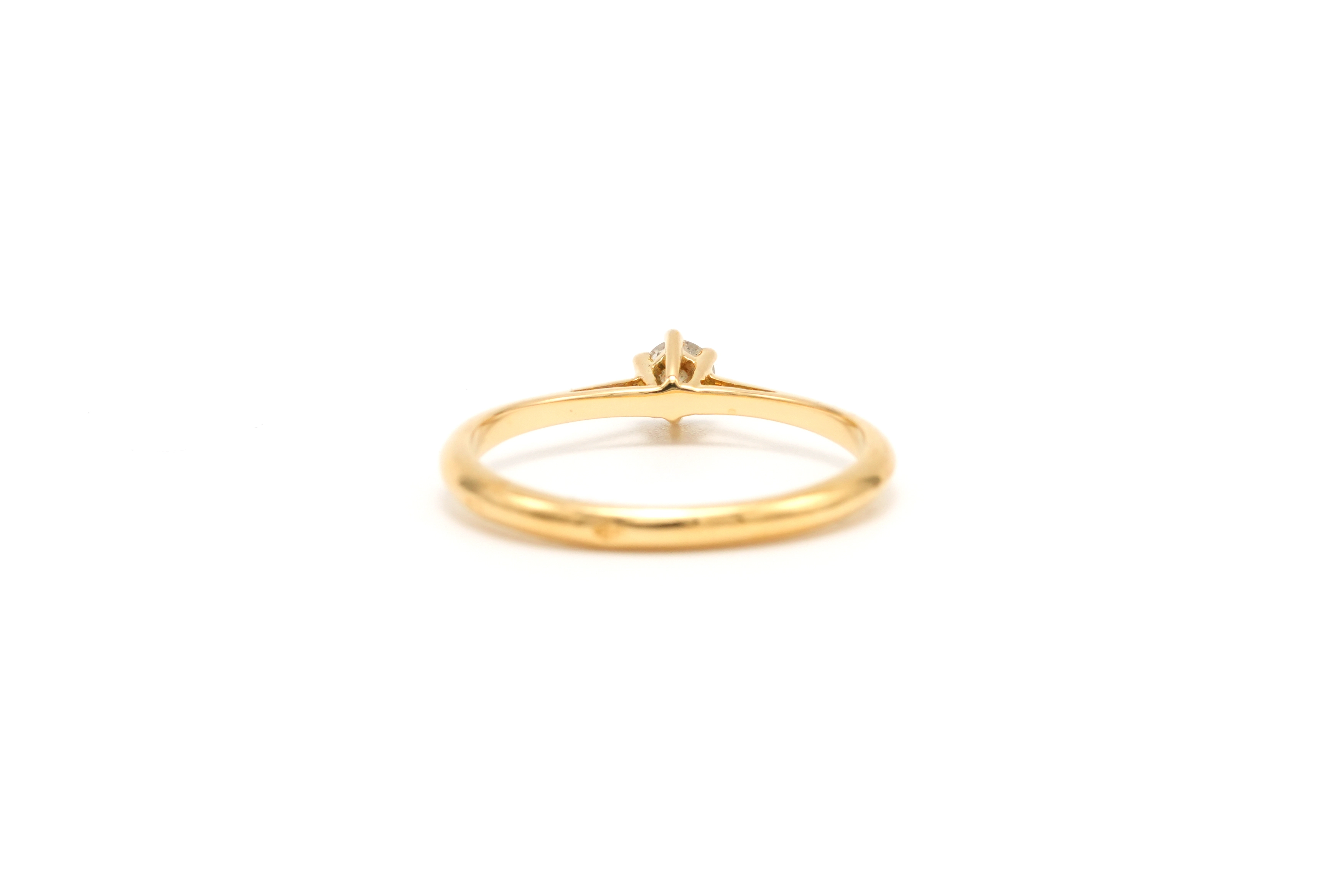 Solitaire contemporain en or jaune 18 carats serti d'un diamant "taille" brillant (+-0.1ct) - - 4