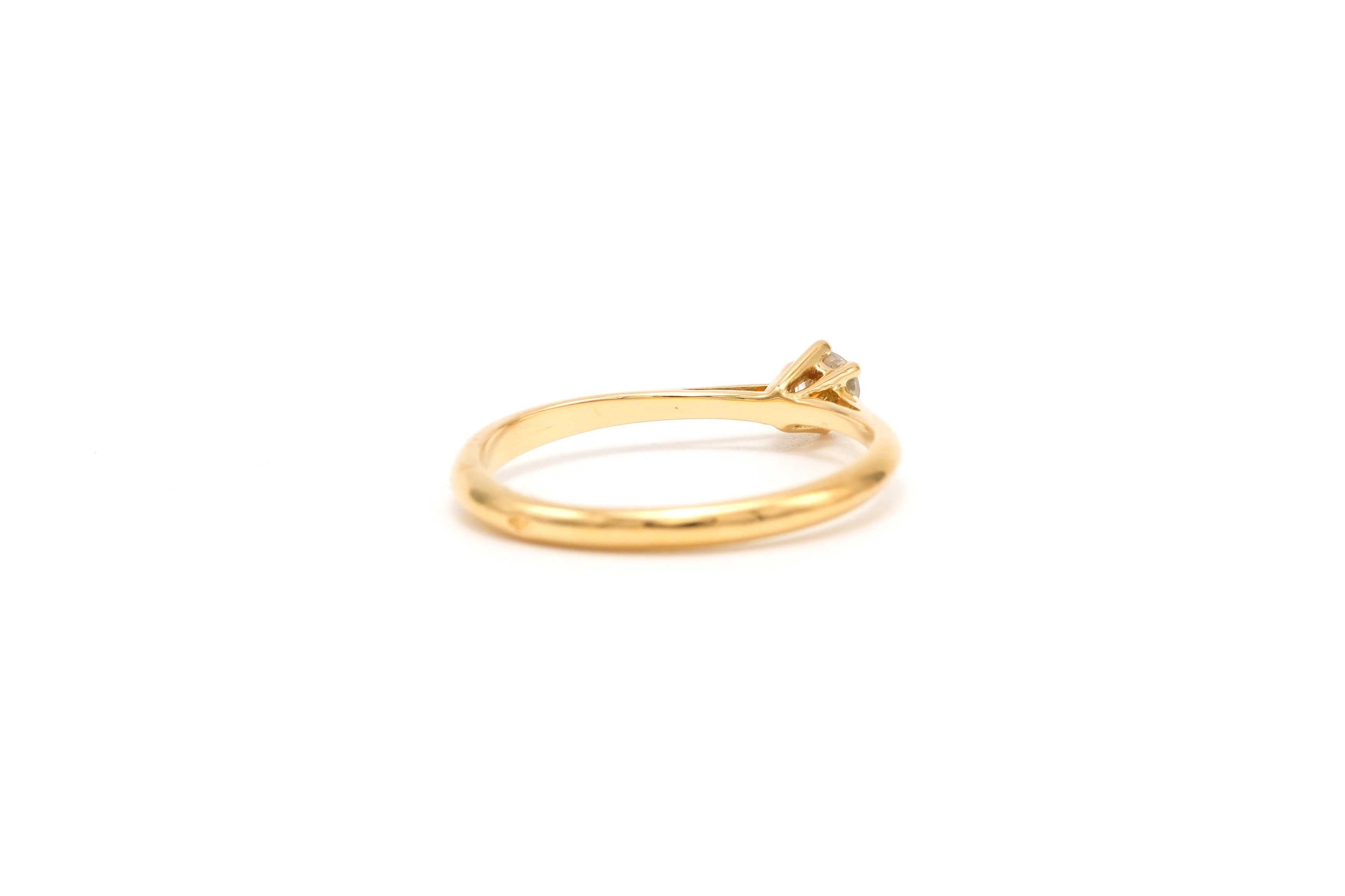 Solitaire contemporain en or jaune 18 carats serti d'un diamant "taille" brillant (+-0.1ct) - 5