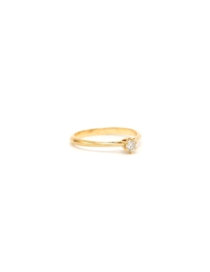 Solitaire contemporain en or jaune 18 carats serti d'un diamant "taille" brillant (+-0.1ct) - 6