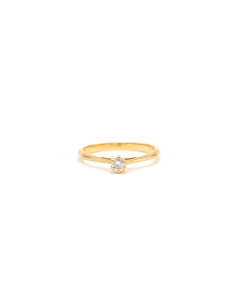 Solitaire contemporain en or jaune 18 carats serti d'un diamant "taille" brillant (+-0.1ct) - 1